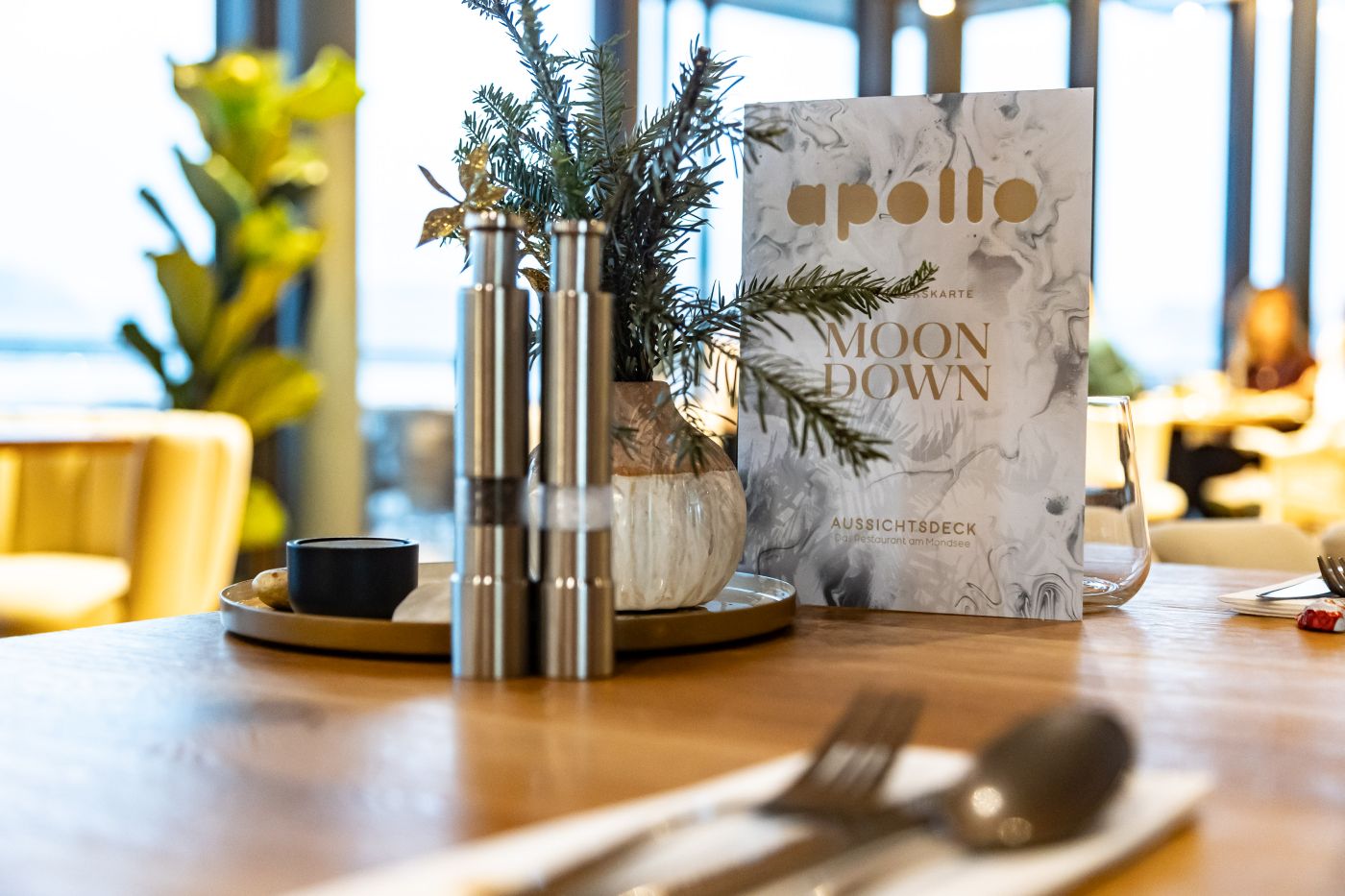 Winterliche Menükarte im Apollo
